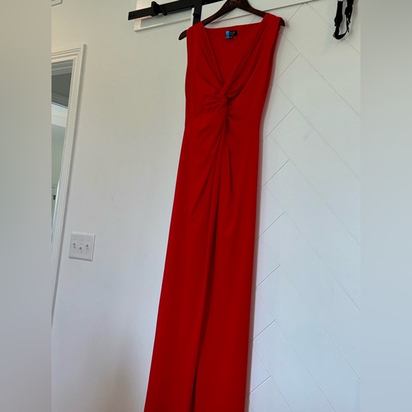 Chiara Boni La Petite Robe Opera Column maxi Gown geranium red size 46 / U.S. 10 - Picture 3 of 15